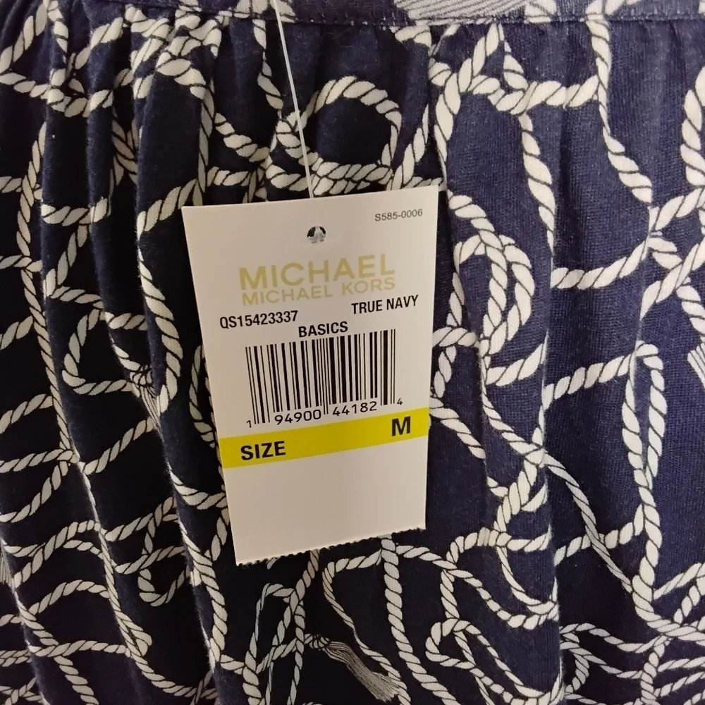 Michael Kors Women's M Navy White Rope Tassel Detail 3/4